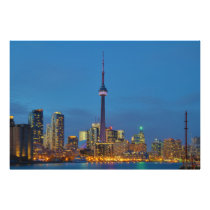 Toronto Ontario Canada Skyline At Night Art Photo
