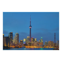 Toronto Ontario Canada Skyline At Night Art Photo