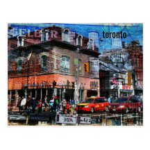 Toronto Queen street collage postcard