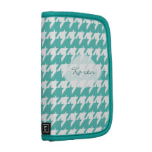 Torquoise Houndstooth Folio Planners