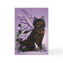 Tortie Fairy Cat Greeting Card