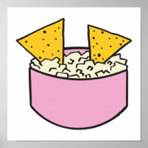 tortilla chips in dip poster