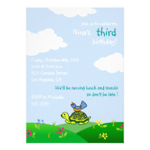 Tortoise and Bird - Kids birthday invitations