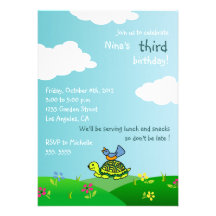 Tortoise and Bird - Kids birthday invitations-2