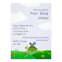 Tortoise and Bird - Kids birthday invitations-3