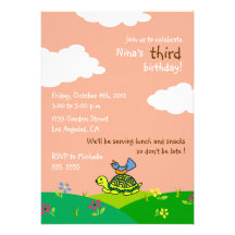 Tortoise and Bird - Kids birthday invitations-4