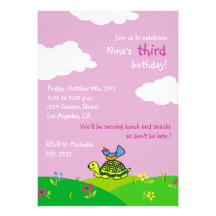 Tortoise and Bird - Kids birthday invitations-5