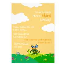 Tortoise and Bird - Kids birthday invitations-6