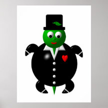 Tortue dans un smoking affiche
