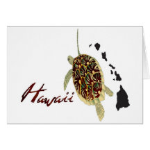 Tortue de mer verte d'Hawaï Carte