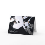 Tossing graduation cap thank you greeting card