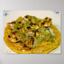 Tostadas Shrimp Cooking Food Dinner Salsa Posters