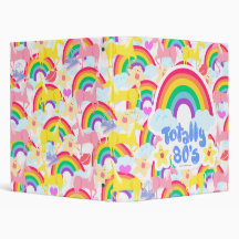 Totally 80s rainbow unicorn vinyl binder