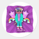 Totally 80's Sock Monkey Round Sticker