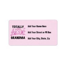 Totally Awesome Grandma - Pink Tshirts and Gifts Personalized Address Labels