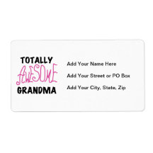 Totally Awesome Grandma - Pink Tshirts and Gifts Shipping Label