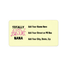 Totally Awesome Nana Pink T shirts and Gifts Address Labels