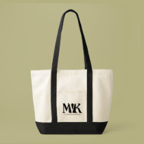 Tote bag, black on white