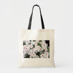 Tote Bag with White Azalea Flower Blossoms