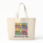 Tote Bags - Pop Art Burger and Fries