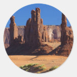Totem Pole At Monument Valley Round Stickers