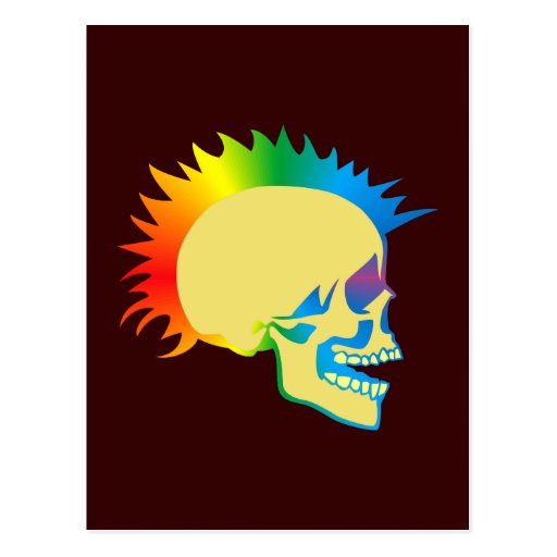 Totenkopf Schädel Punk skull Postkarte