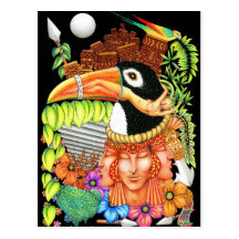 Toucan Fantasy Art Design Postcard