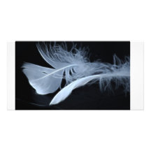 Touching feathers photo card template