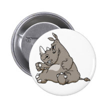 Tough Cartoon Rhino Buttons