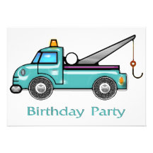 Tough Tow Truck Birthday Invitation
