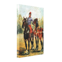 Toulouse-Lautrec - Groom with Two Horses Stretched Canvas Print