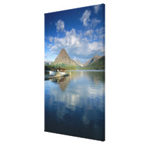 Tour Boat Docked at Two Medicine Lake in Glacier Canvas Print
