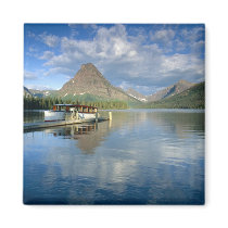 Tour Boat Docked at Two Medicine Lake in Glacier