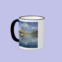 Tour Boat Docked at Two Medicine Lake in Glacier mugs