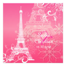 Tour de Paris /Eiffel d'à de PixDezines Hiver + re Faire-parts