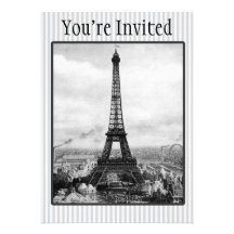 Tour Eiffel à Paris a barré le cru Invitations Personnalisées