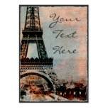 Tour Eiffel au style de cru de lever de soleil Modèle De Carte De Visite