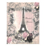 Tour Eiffel chic minable et douche nuptiale de ros Invitations Personnalisées