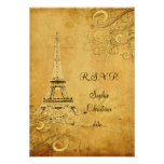 Tour Eiffel de cru de rsvp de PixDezines + remous Invitations Personnalisées