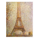 Tour Eiffel par Seurat, art vintage de Pointillism Carte Postale