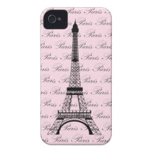 Tour Eiffel rose et noir de Paris Coque Case-Mate iPhone 4