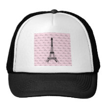 Tour Eiffel rose et noir de Paris Casquettes De Camionneur