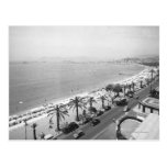 Tourist complex view at seashore B&W Postcard