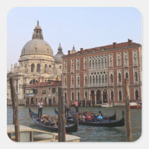 Tourist in Gondolas from San Maria Del Giglio Square Stickers