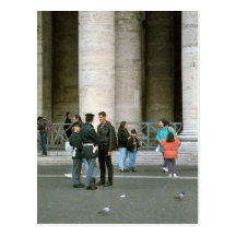 Tourists and police in St Peter's Square Post Card