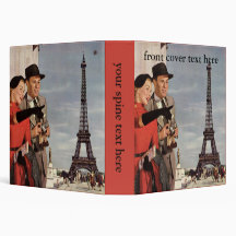 Tourists Travelling Paris Sightseeing Eiffel Tower 3 Ring Binders