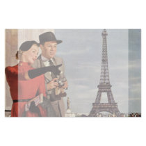 Tourists Travelling Paris Sightseeing Eiffel Tower Stationery