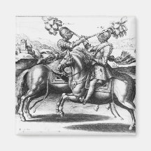 Tournament scene between Henri IV  and Antoine Fridge Magnet