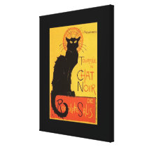 Tournée du Chat Noir, Steinlen Black Cat Vintage Gallery Wrapped Canvas