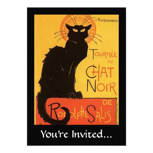 Tournée du Chat Noir, Steinlen Black Cat Vintage Custom Invites